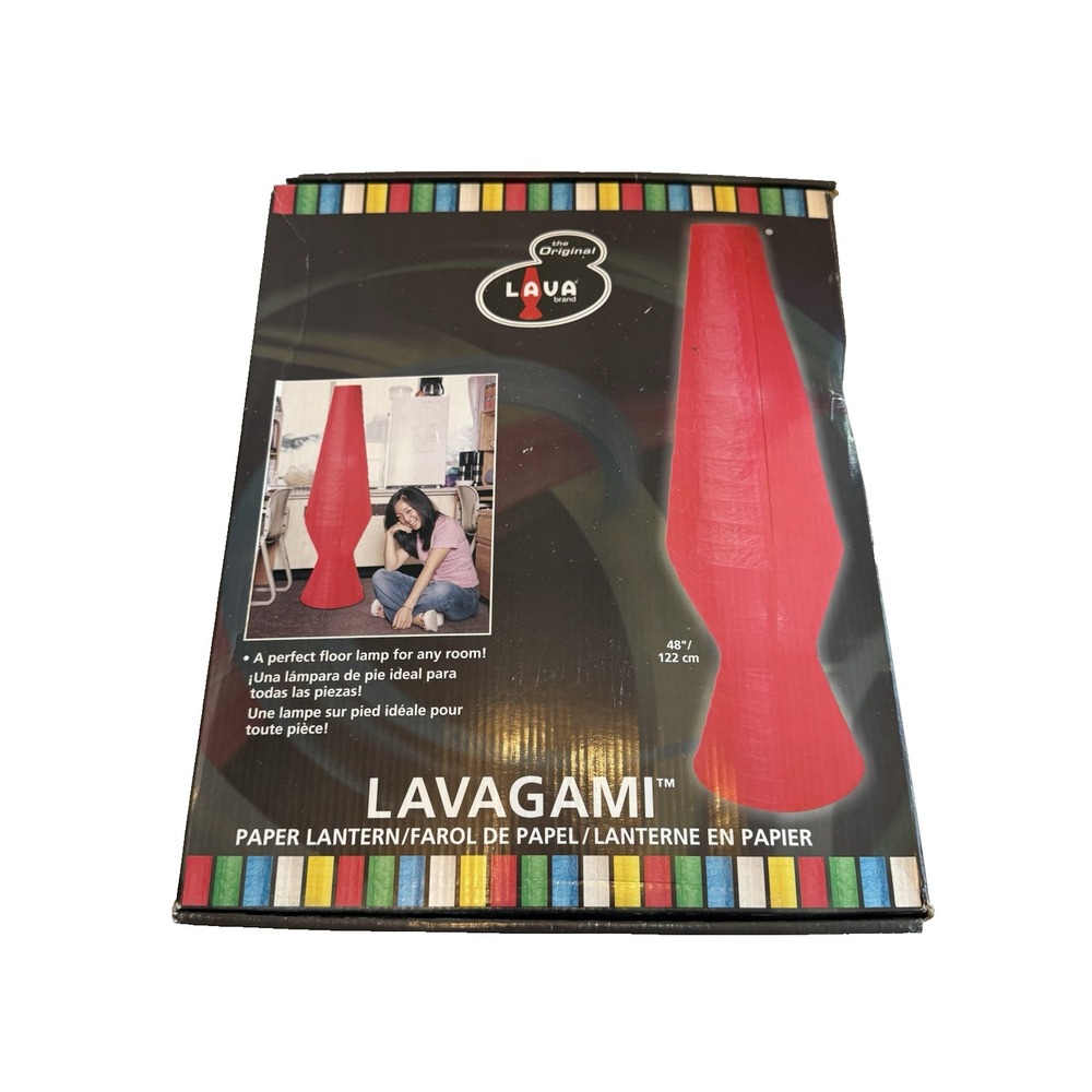 Lavagami Lava Floor Lamp 48" Pink Paper Lantern The Original Lava Brand 2006 Y2K